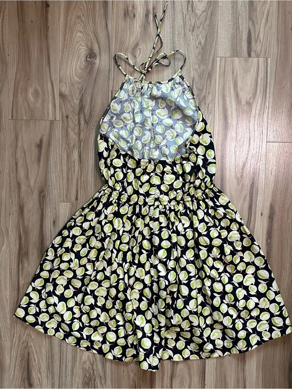 J.Crew Women’s Halter Dress Lemon Print Cotton Poplin Medium M Summer NEW NWT